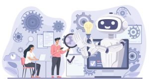 artificial-intelligence-and-robotic-process-automation-innovation-technology-concept-of-business-using-ai-illustration-vector